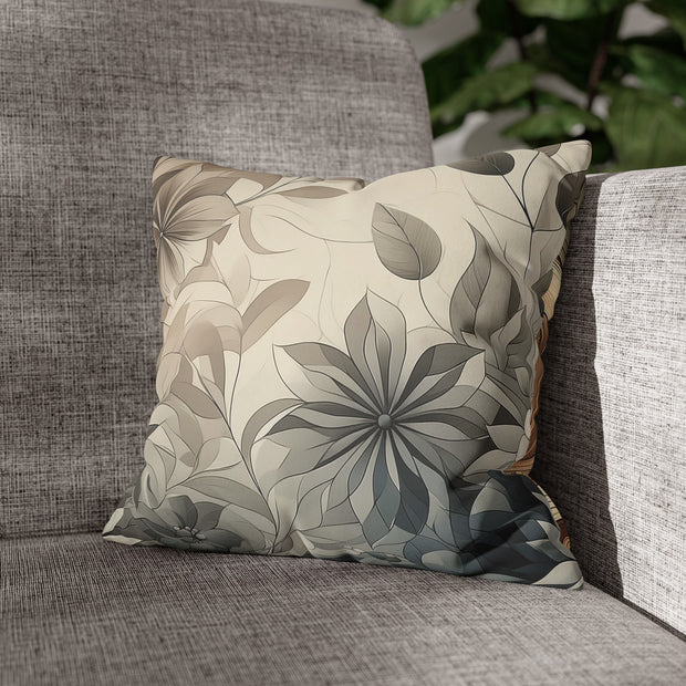 Floral Suede Double Sided Pillowcase