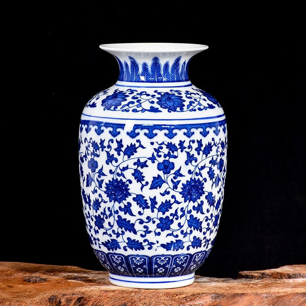 Jingdezhen Blue and White Porcelain Vase (A)