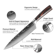 BladeHive 8-Piece Premium Kitchen Knife Set with Sharpener and Holder