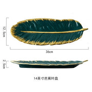 Banana Leaf Ceramic Tray