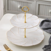 Golden Inlay Tiered Serving Stand