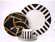 Luxe Ceramic Dinnerware Set with Gold Accents