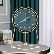 Pendulum Metal and Leather Table Clock