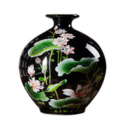 Jingdezhen Black Ceramic Lotus Vase (C)