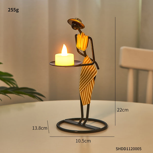 African Wrought Iron Candle Holder