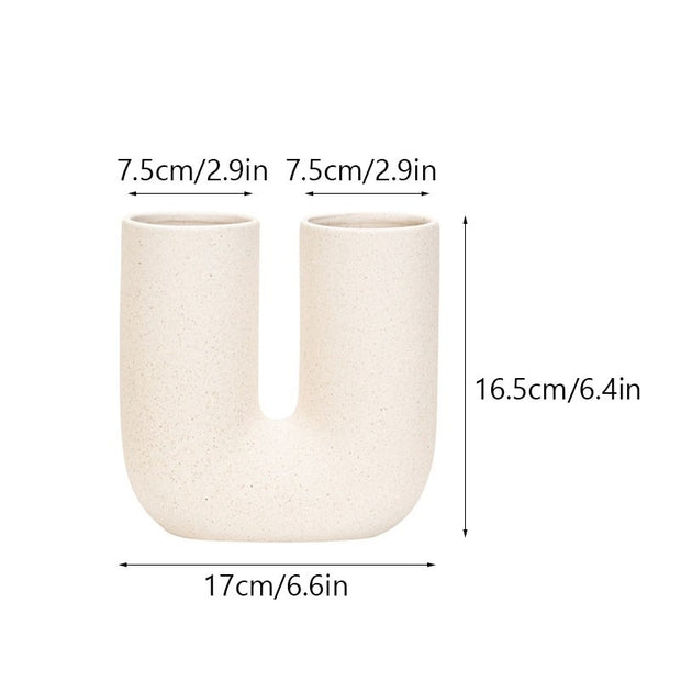 Nordic U-Shape Ceramic Vase