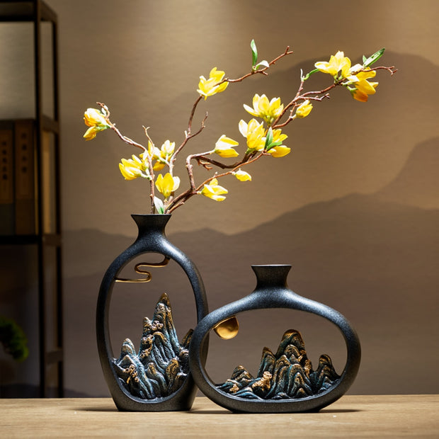 Japanese Style Rock Resin Vase