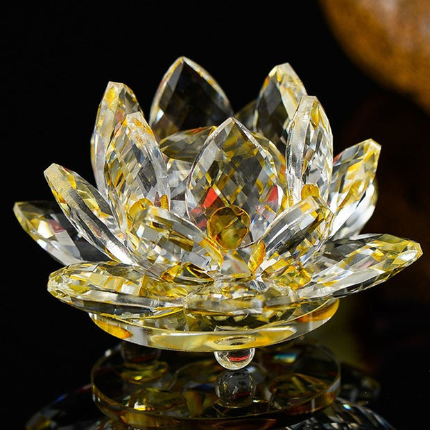 Quartz Crystal Lotus Flower Paperweight