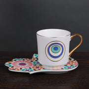 Mystical Hamsa Hand Turkish Coffee Cup Set