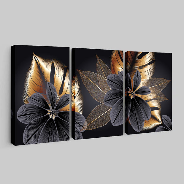 Golden Foliage Abstract Canvas