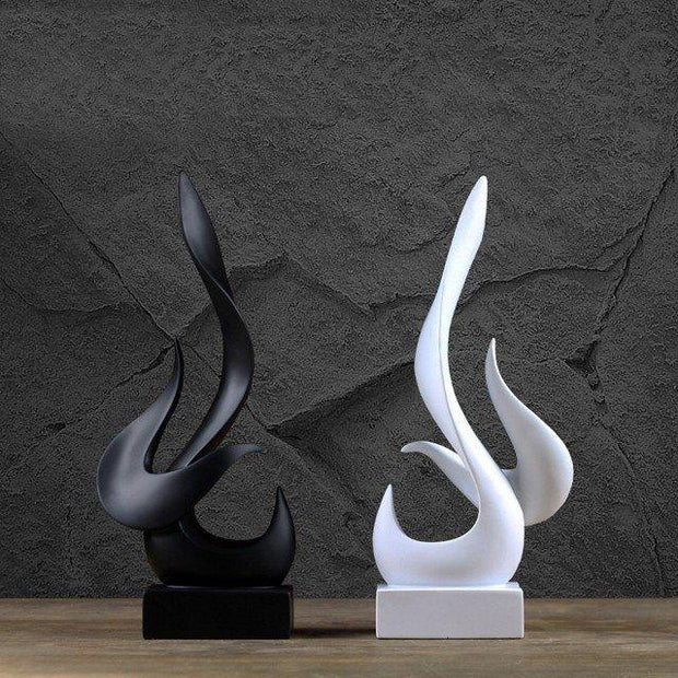Abstract Flame Sculpture-Black-Re-magined-home_decor