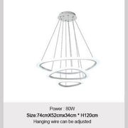 Acrylic Ring Chandelier-Diameters74/52/34cm-3Rings-Warm White-Re-magined-home_decor