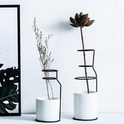 Ceramic Black Iron Vase-Black M-Re-magined-home_decor