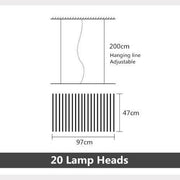 Contemporary Chandelier-Black (Dimmable)-20 Heads (97x47cm)-Re-magined-home_decor