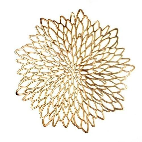 Flower Placemat-38x38cm-Gold-Re-magined-home_decor
