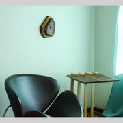 Geometric Wall & Table Clock-Black Walnut w/White-Re-magined-home_decor