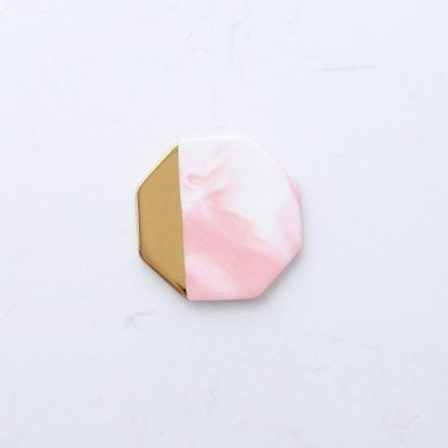 Gold Dipped Coasters-Pink Hexagon-Re-magined-home_decor