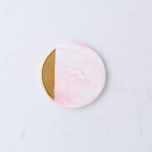 Gold Dipped Coasters-Pink Round-Re-magined-home_decor