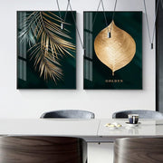 Golden Leaf Art Print-13x18cm-Design 1 (No Frame)-Re-magined-home_decor