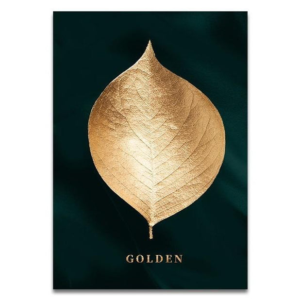 Golden Leaf Art Print-15x20cm-Design 1 (No Frame)-Re-magined-home_decor
