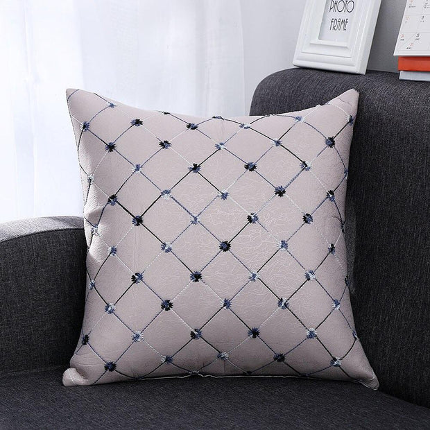 Grid Decorative Cushions-Black-43x43cm-Re-magined-home_decor