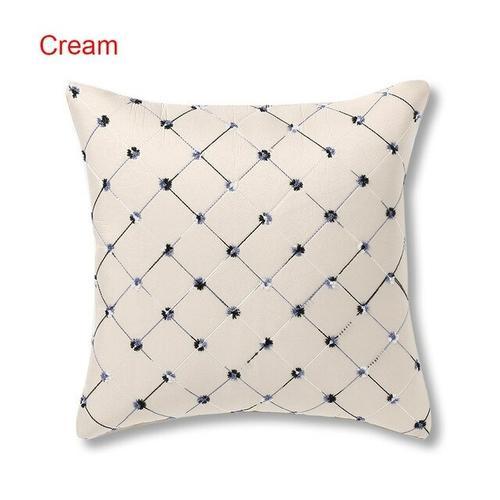 Grid Decorative Cushions-Cream-43x43cm-Re-magined-home_decor