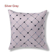Grid Decorative Cushions-Silver Gray-43x43cm-Re-magined-home_decor