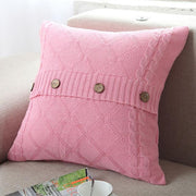 Knitted Button Throw Cushion-Pink-Re-magined-home_decor