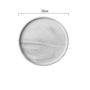 Marble Print Tray-10 Inch round Gray-Re-magined-home_decor