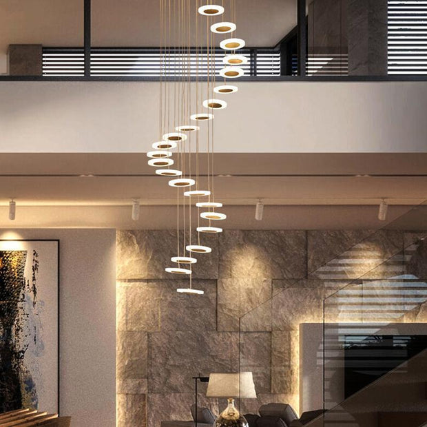 Minimalist Disc Chandelier-16 heads Dia300mm-Warm White-Re-magined-home_decor