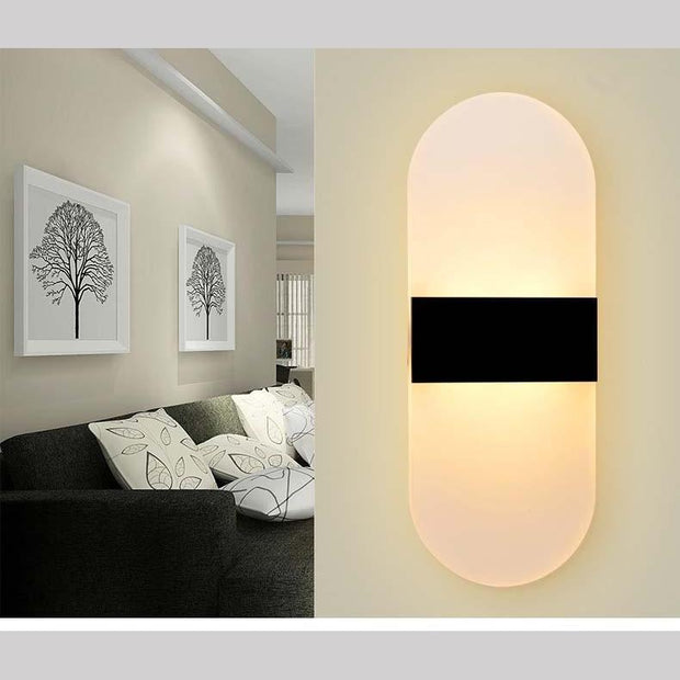 Modern Wall Light-Round Black-14CM, Warm White-Re-magined-home_decor