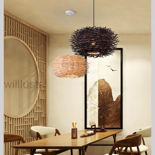 Nest Wicker Pendant Light-Coffee-Diameter 30cm-Re-magined-home_decor