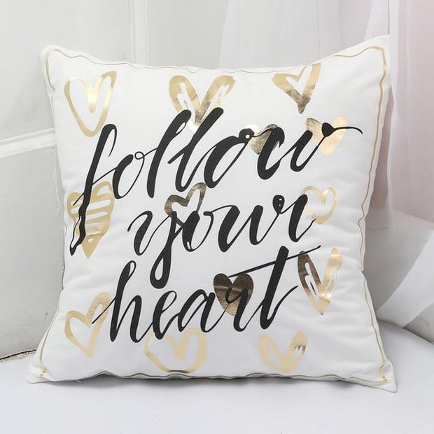 Touch of Gold Cushion Covers-FOLLOW YOUR HEART-Re-magined-home_decor