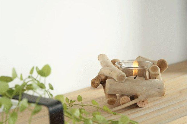 Wood Candle Holder Set-Re-magined-home_decor